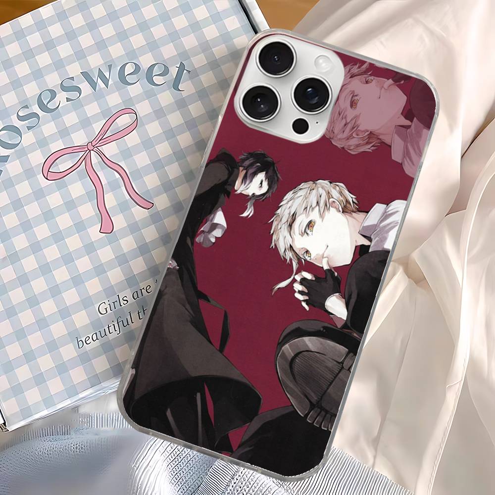 Bungo Stray Dogs Anime Phone Case For iPhone 11 12 13 14 15 16 17 Plus Pro Max Satin Glossy Colorful