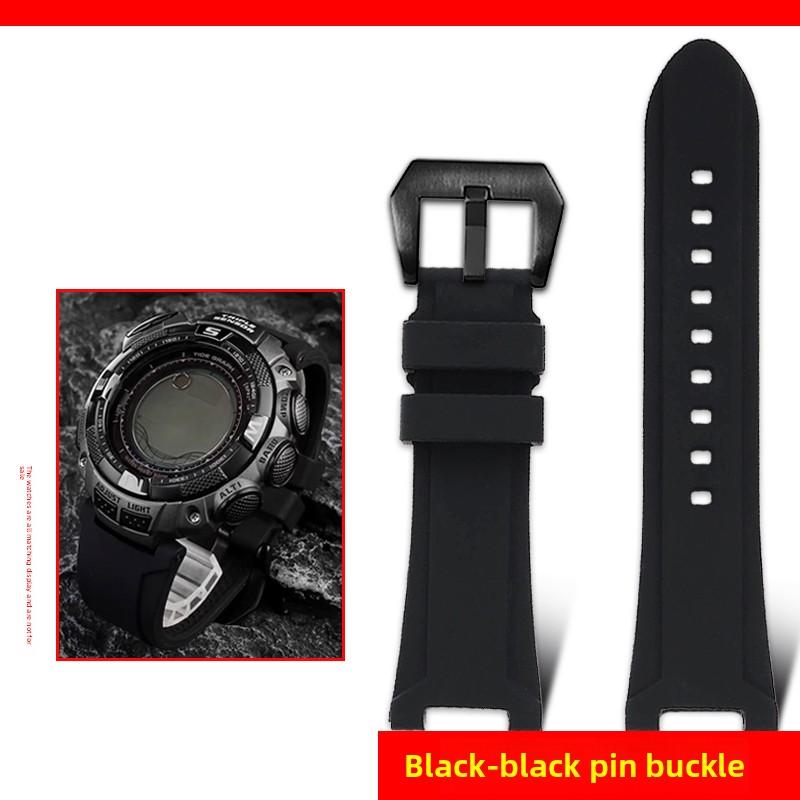 Lightweight Titanium Strap For Casio Watch Protrek PRG-240 PRG-130Y PRW-1500 Concave End Metal Bracelet Men Silicone Rubber Band