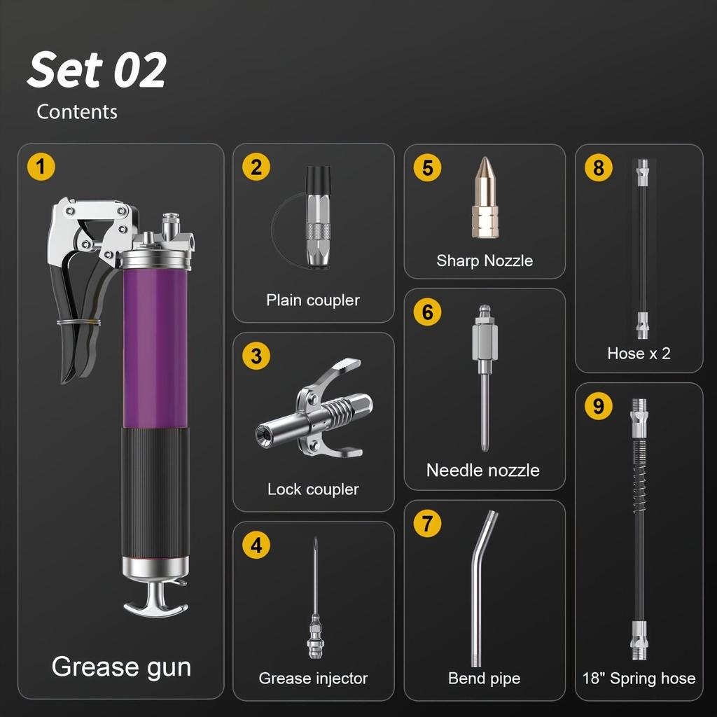High-Pressure Pistol Grip Grease Gun - Labor-Saving Manual Tool