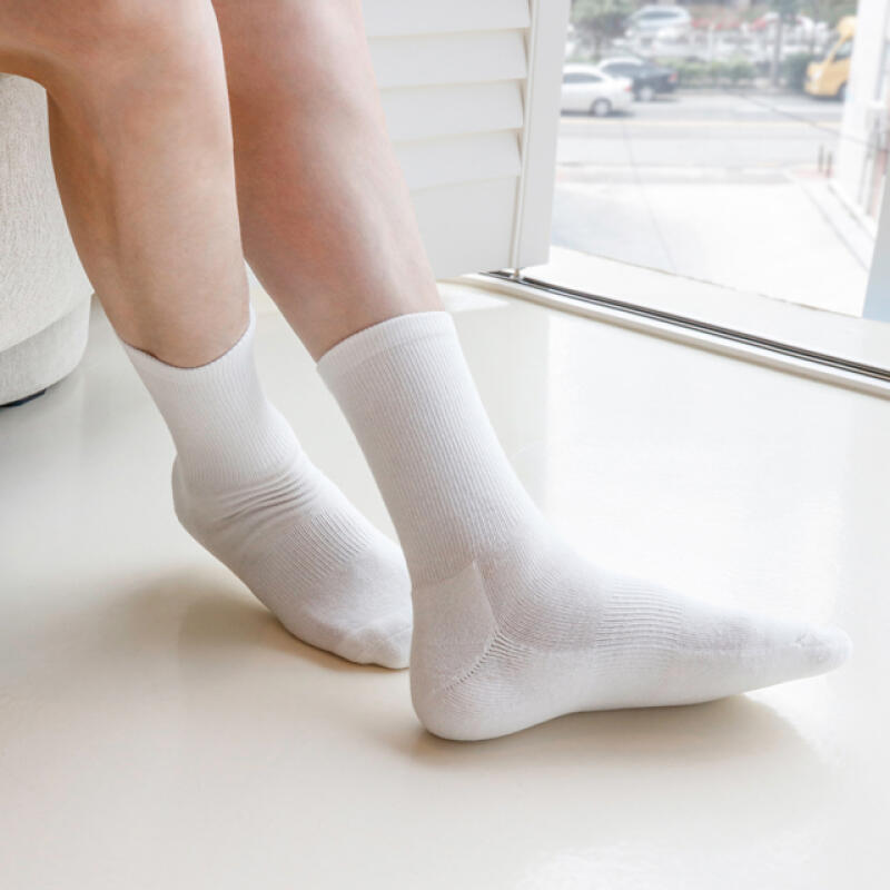 Men s Socks CUSION CREW SOCKS 5-Pair Set (2 Colors) White 5-legged set
