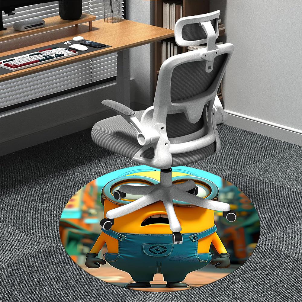 

1pc Gru Minion Office Round Area Rug, Indoor Mat Suitable For Office, Under Office Chairs Bedroom Living Room Home Decor, Room Deco 80cm