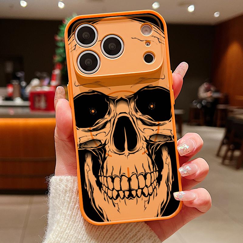Human Skull Printed Magnetic Phone Case For iPhone 17 Pro Max 16 15 14 13 Pro Max For Magsafe Wireless Charge Hard PC Back Cover