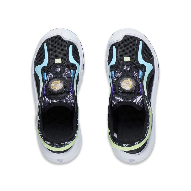 Li Ning Cyber Fluid Comfortable Shock Absorbing Durable Rebound Kids Sandals Kids sandals Black Green YKUT004-3
