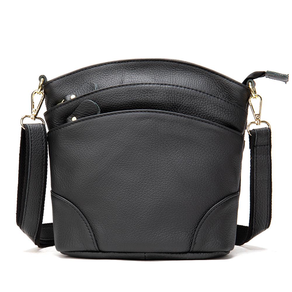 Women's Genuine Leather Bucket Bag - Autumn/Winter Fashion for Middle-Aged Moms