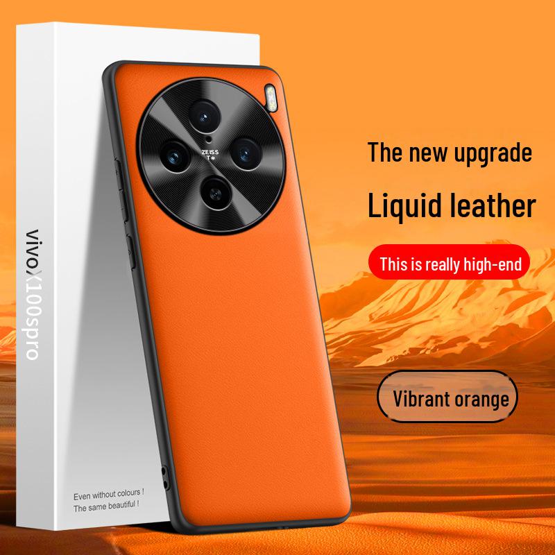 Protective Liquid Leather Case for Vivo X100spro, Anti-fall, One-piece Design.