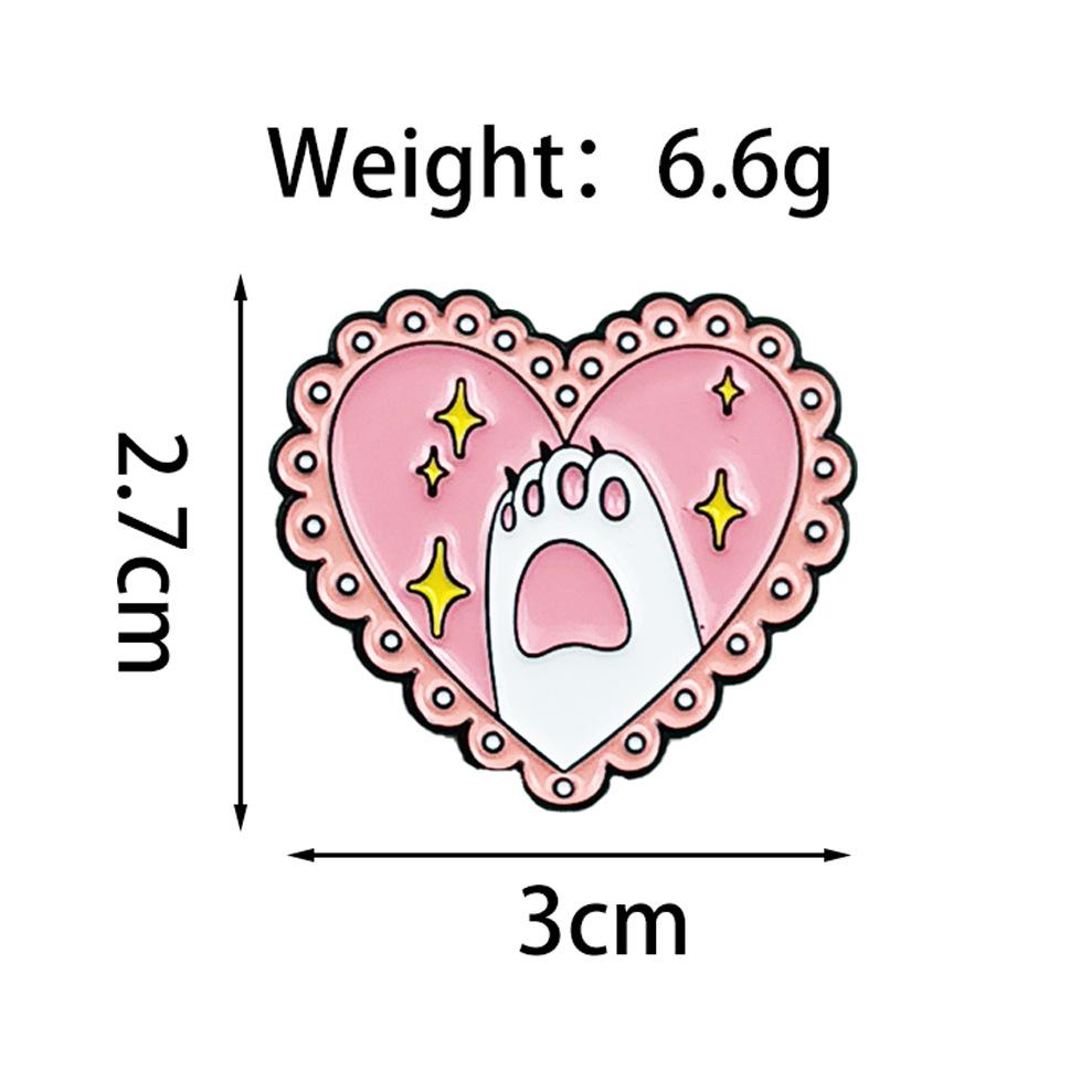 Cartoon Love Series Cute Cat Brooch - Pink Heart Couple Backpack Decoration Badge