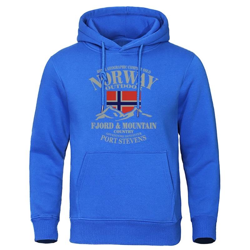 Sweats à capuche Montagne Fjord Norvège pour Homme Automne Street Hoodie Ample Mode de Haute Qualité Sweat à Capuche Surdimensionné Vêtements Décontractés Sweats à Capuche & Sweat-shirts Homme