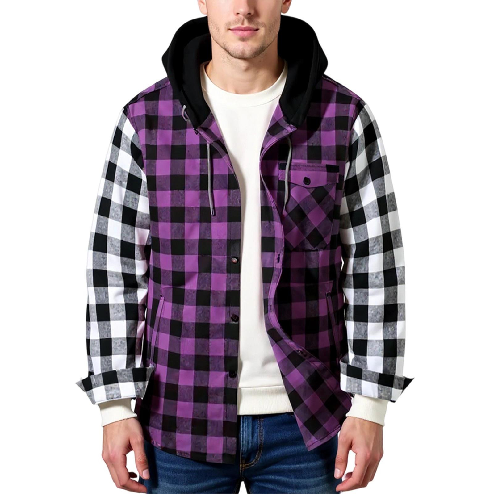 

Мужская спортивная и повседневная куртка с капюшоном на молнии свободного кроя XXXL фиолетовый