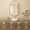 Bathroom Mirror With Light 60x90 Cm Oval Wall Mirror 3 Light Colors Dimmable Brightness Anti Fog Function Black