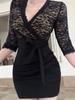 Lace Patchwork Slimming Bodycon Dress - Nightclub Ready