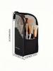 1pc Pink Makeup Brush Case With Zipper,Transparent Waterproof Travel Makeup Brush Holder ,Portable Makeup Brush Bag