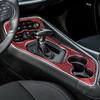 LHD Red Carbon Fiber Gear Shift Box Cover Water Cup Holder Panel Trim Frame Fit for Dodge Challenger 2015 2016 2017 2018-