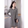 Demana Women's Vintage Color-Block Striped Knit Dress
