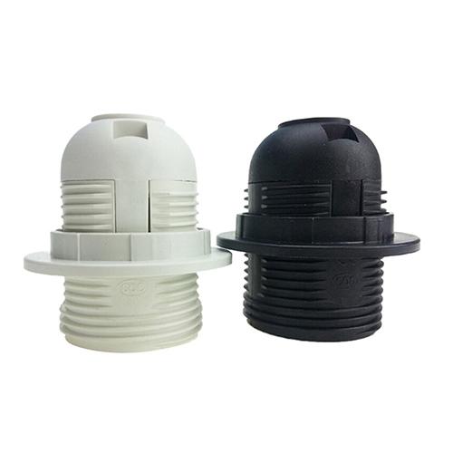 250V 4A E27 Light Bulb Base Plastic Full Screw Lamp Holder Pendant Socket Lampshade Ring for E27 Light Bulb White Black 1PC