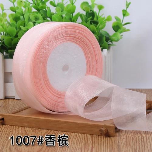 (50yards/roll) 12/15/20/25/40mm Organza Ribbon Gift Wrapping Decoration Christmas Silk Ribbons for Wedding DIY Craft Handmade