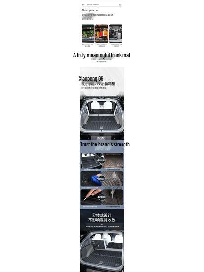 Xiaopeng G6 2025 TPE Trunk Mat Accessories for 23-24 Models