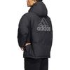 Adidas Logo Print Zip-Up Reversible Down Jacket Men Outerwear Black HR5241
