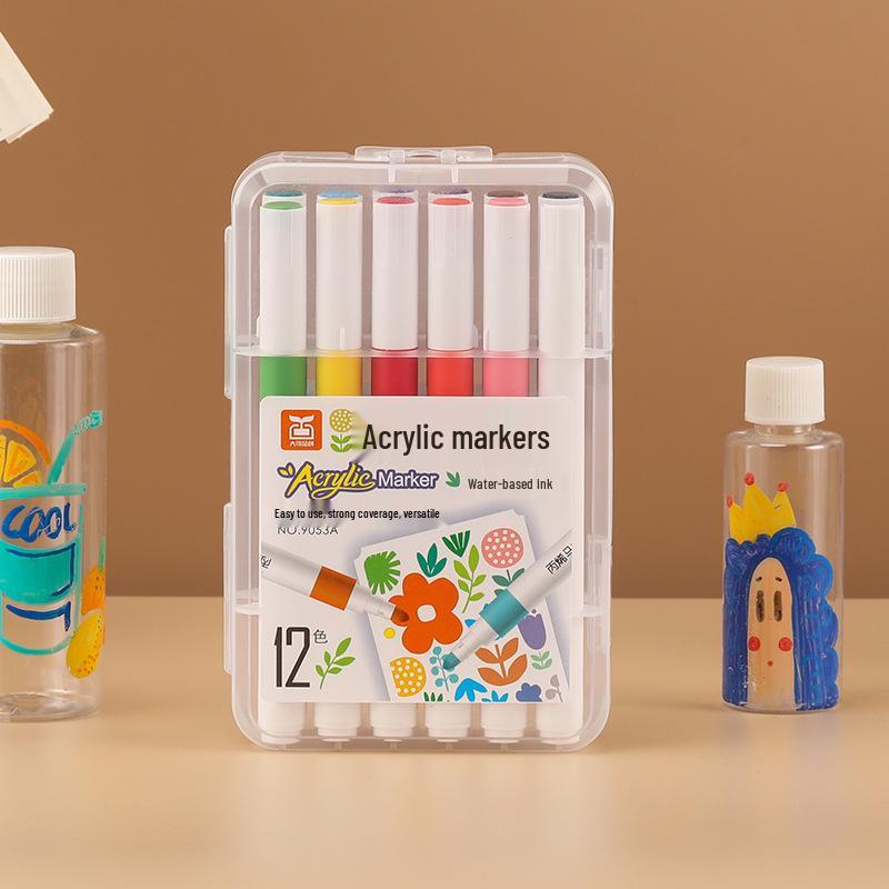 60-Color Set of Waterproof Quick-Drying Acrylic Marker Pens for Kids