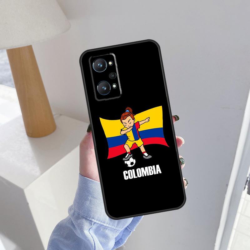 Colombia Flag Football Case For Realme 15 14 11 12 13 Pro Plus C65 C67 C71 C63 C61 C55 C51 C53 C35 C75 GT6 GT7 Pro