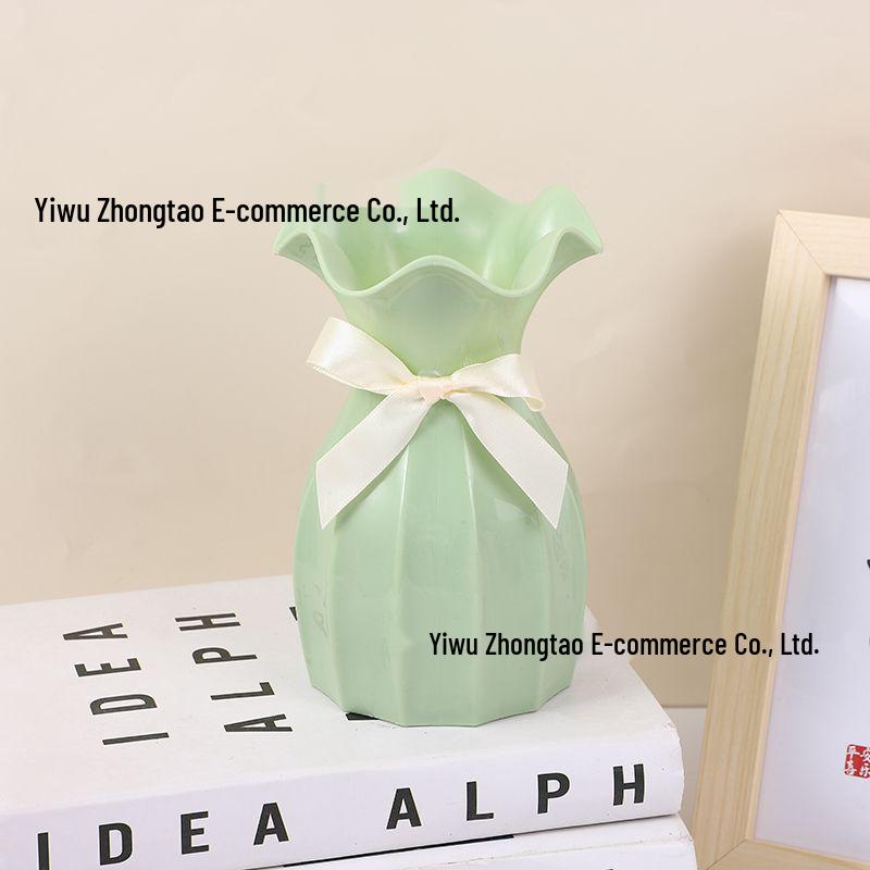 Elegante Imitationskeramik-Kunststoffvase für künstliche Blumen - Handgefertigte DIY-Ornamente für Blumenarrangements