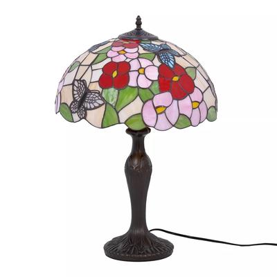Grote Tiffany tafellamp met glas-in-lood en vlinders BUTTERFLY K-G161386 Kaja