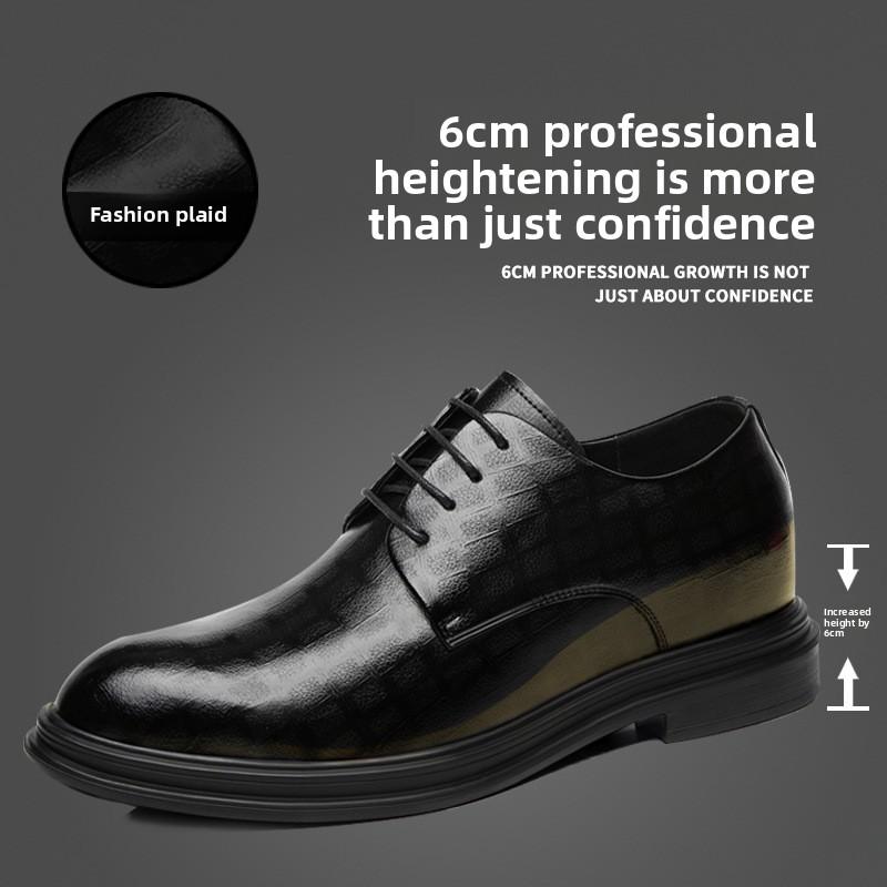 Business Dress Shoes for Men Genuine Leather Soft Sole Elevator Oxford Wedding Shoes