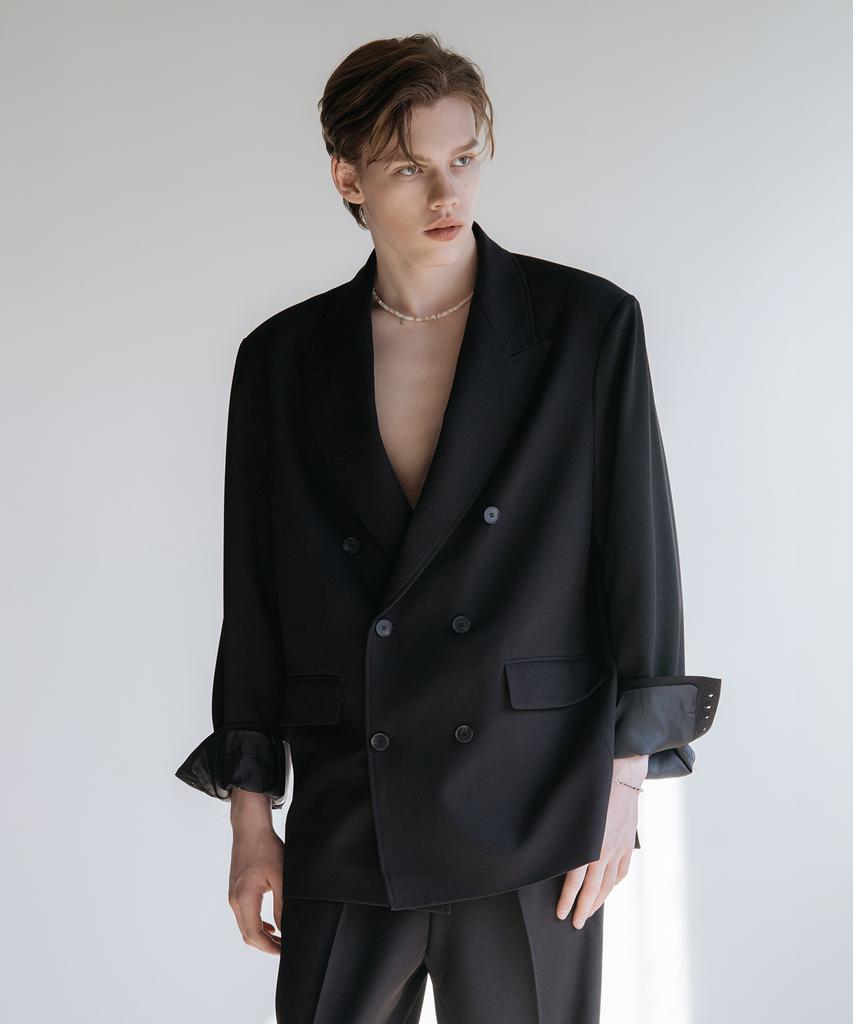 Decoroso Cier Peaked Double Overfit Jacket [Black]