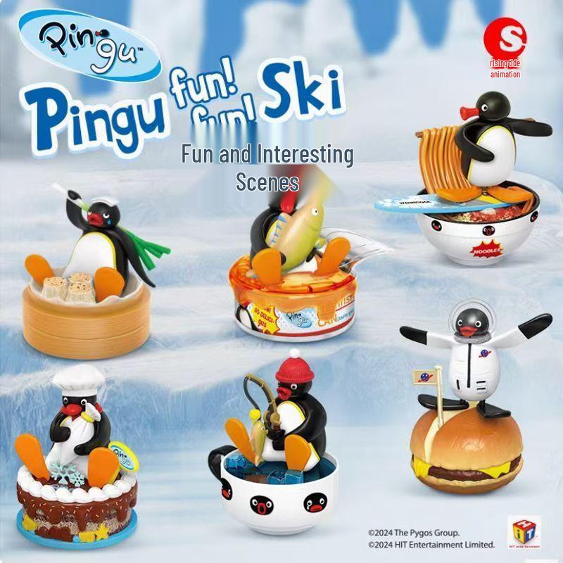 Pingu Fun Scene: DIY Cute Penguin Surfing Blind Box Series