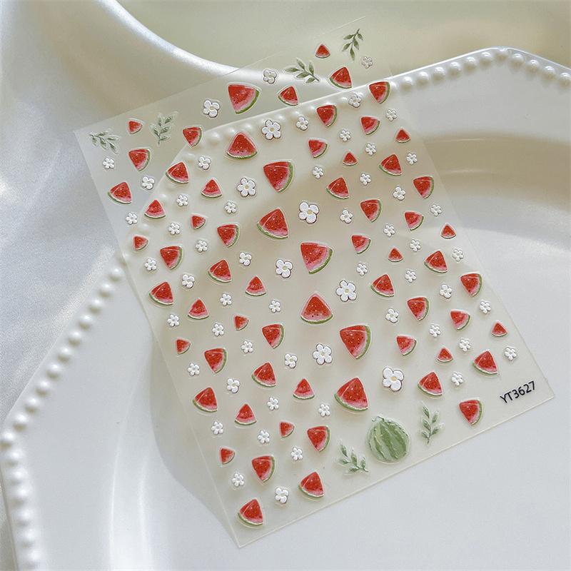 Cartoon Watermelon Nail Art Stickers Creative Self-Adhesive Nail Stickers Kawaii Nail Decals Diy Nail Decoration Accessories