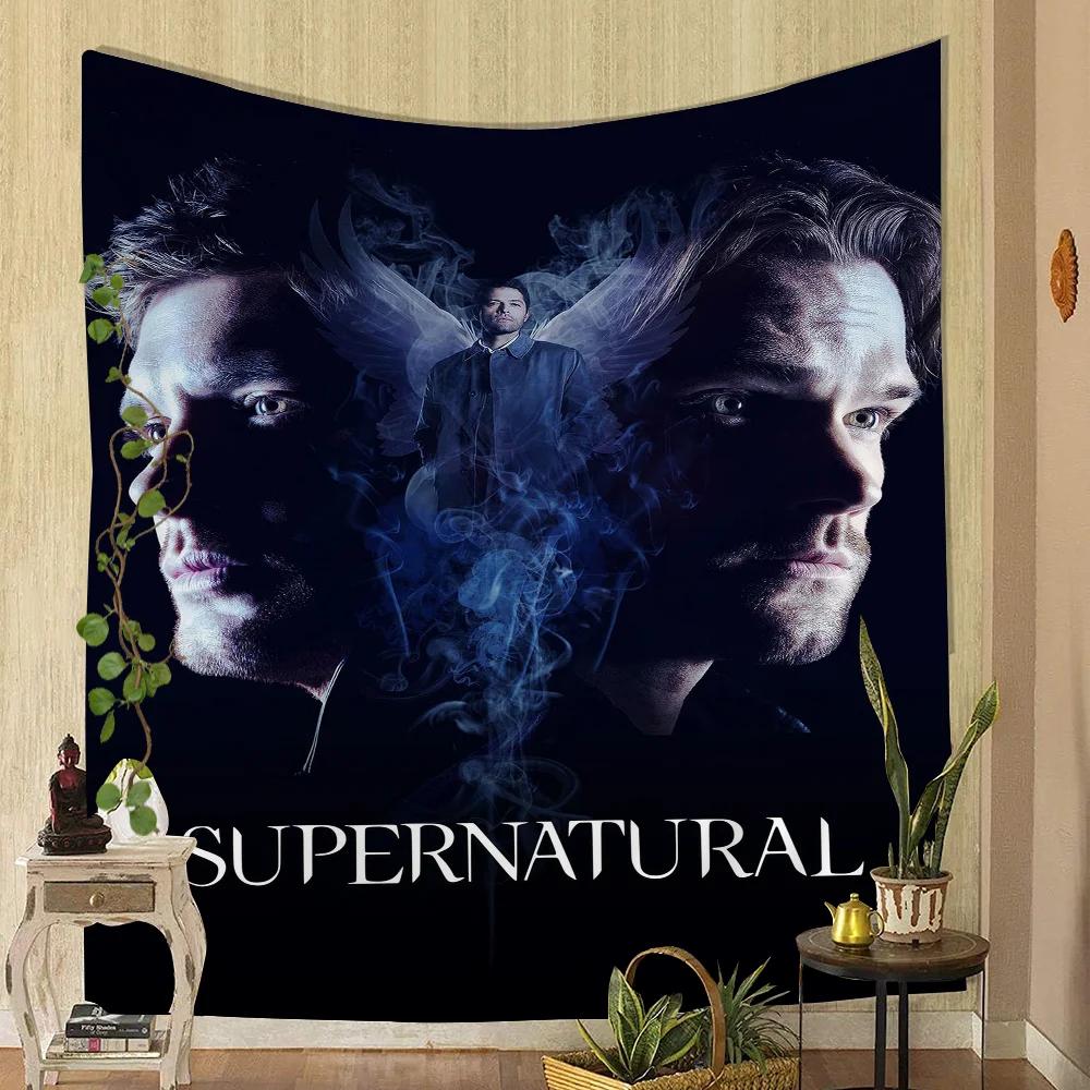 1PC TV Play Series Supernatural Movie Tapestry Printed Large Wall Tapestry Art Science Fiction Room Home Decor Decor Blanket