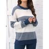 Women's Fall/winter Casual Loose Contrasting Striped Patchwork Sweater