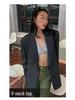 Rasaduffy Women's Retro Loose-Fit Grey Blazer - New Korean Style