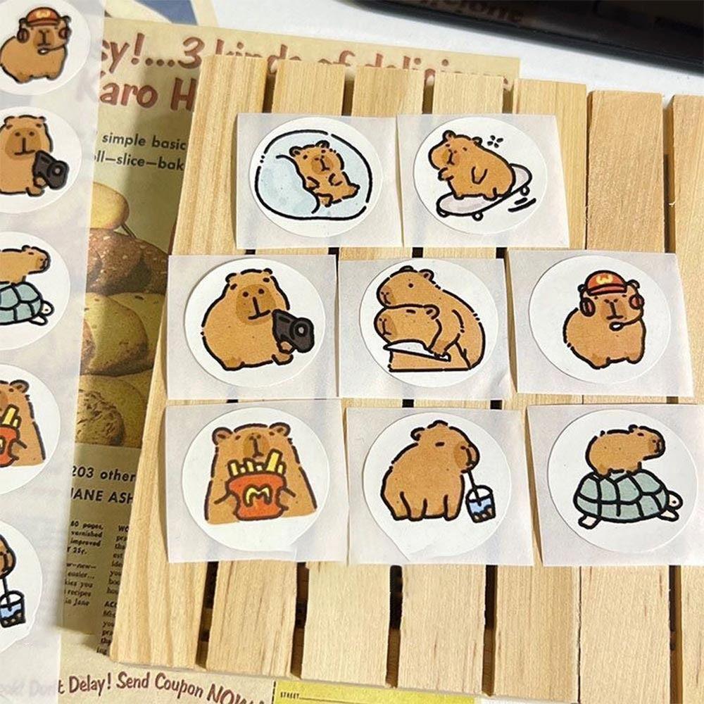500PCS Multicolor Cartoon Capybara Sticker Accessories Kawaii Graffiti Decal Scrapbook Sticker