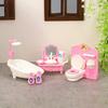 1set 1:12 Dollhouse Miniature Bathtub Toilet Sink Bathroom Set Furniture Home Model Decor Toy Doll House Accessories