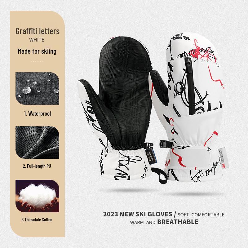 

Мужские и женские зимние перчатки для катания на лыжах и велосипеде - Ветрозащитные, Водонепроницаемые, Совместимые с сенсорным экраном, Толстые, Теплые (SK34) One Size