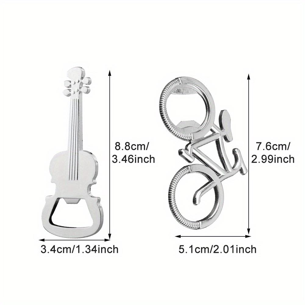 Kreativer Gitarren-Bierflaschenöffner Edelstahl Metall Fahrrad Bierflaschenöffner Heimdekoration für Männer und Vatertagsgeschenke