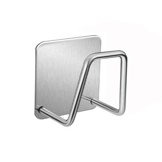 Wall Hanging Bathroom Accessories Kitchen Organizer Shelf Self-adhesive Stainless Steel Sink Coat Racks Home Gadgets Drying Rack