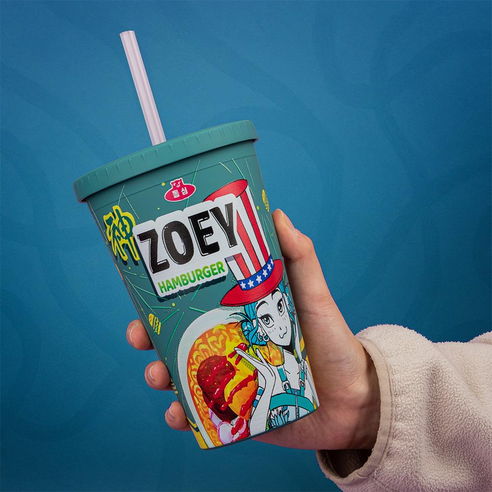 Kpop Demon Hunters Officially Licensed Straw Cup Large Capacity Stylish Leak-Proof Drinkware Birthday Chrismas Gift 1PC PVC Kid Friendly Entertaining