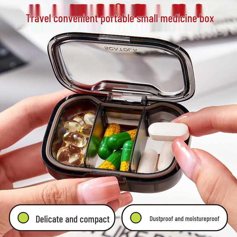 Compact Daily Pill Organizer with Sealed Compartments