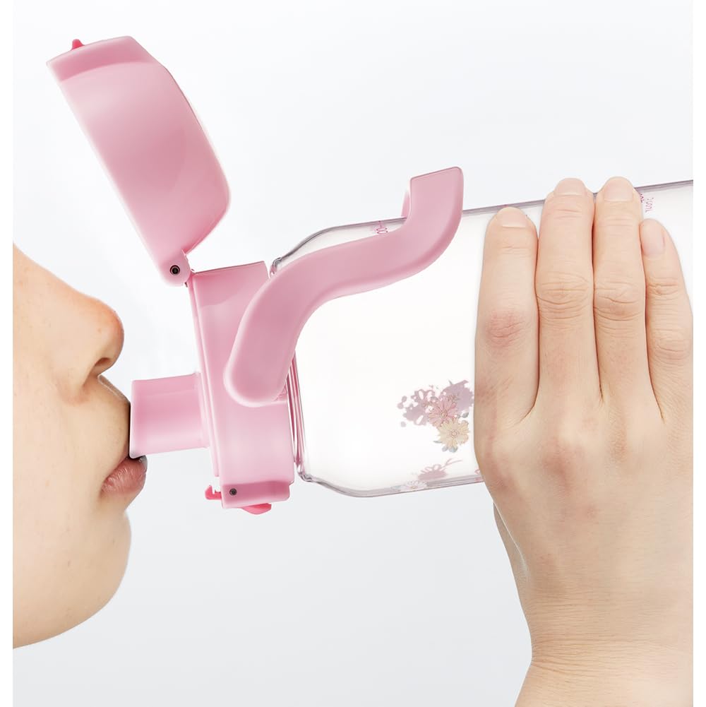 Skater Drink Marker Drink Volume At a with My Bottle, 1L, Easy-to-See Glance, Handle, Plastic, Melody, Paint, Sanrio, PDMK10-A