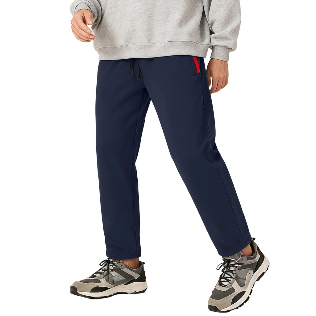 Men's Straight-leg Fleece Winter Warm Casual Pants