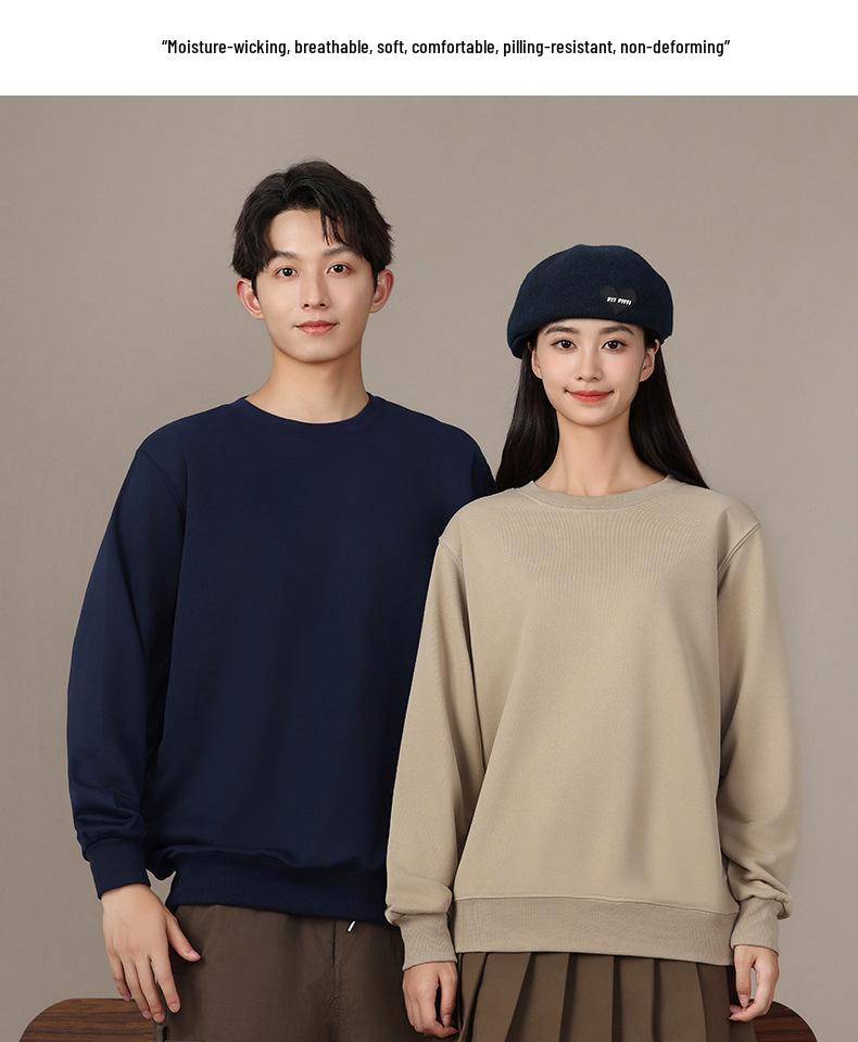 2025 Women's Custom Thick Loose Round Neck Hoodie - Autumn/Winter Fashionable Casual Long Sleeve Workwear Uniform