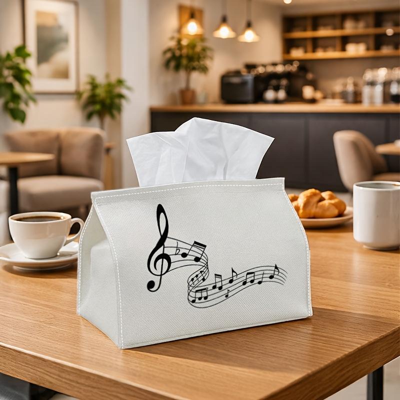 1pc of a Classic Musical-Themed Tissue Box Featuring a Clef Note Design, Ideal for Use in a Car Or Office. This Decorative Napkin Holder, with Its Art