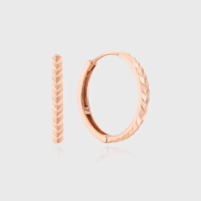 14K Pink Gold Wavelet Loop Pattern Earrings TETK4P02729M