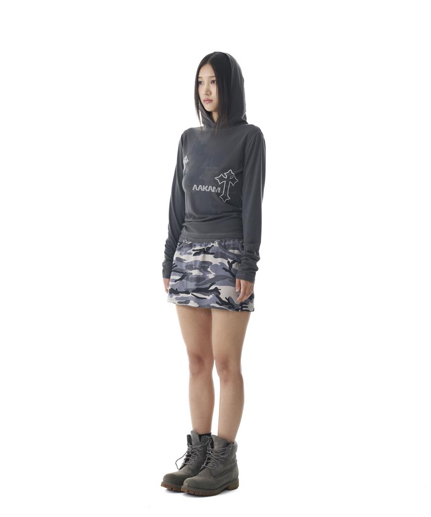 Akam Camouflage Logo Sweat Skirt (Gray)