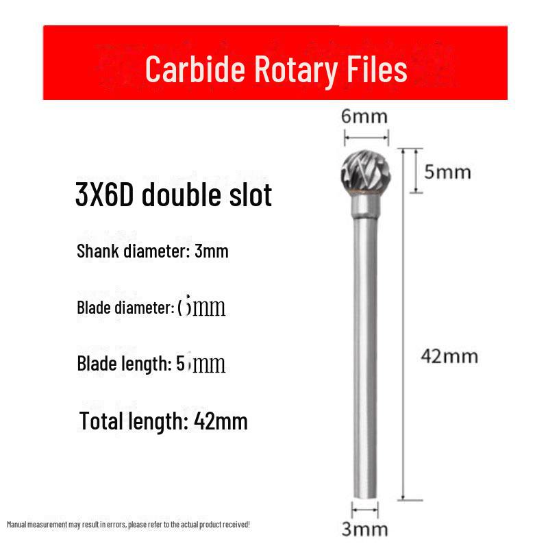 3mmX6 Tungsten Steel Carbide Rotary File for Electric Grinding - Small Metal Grinding Head