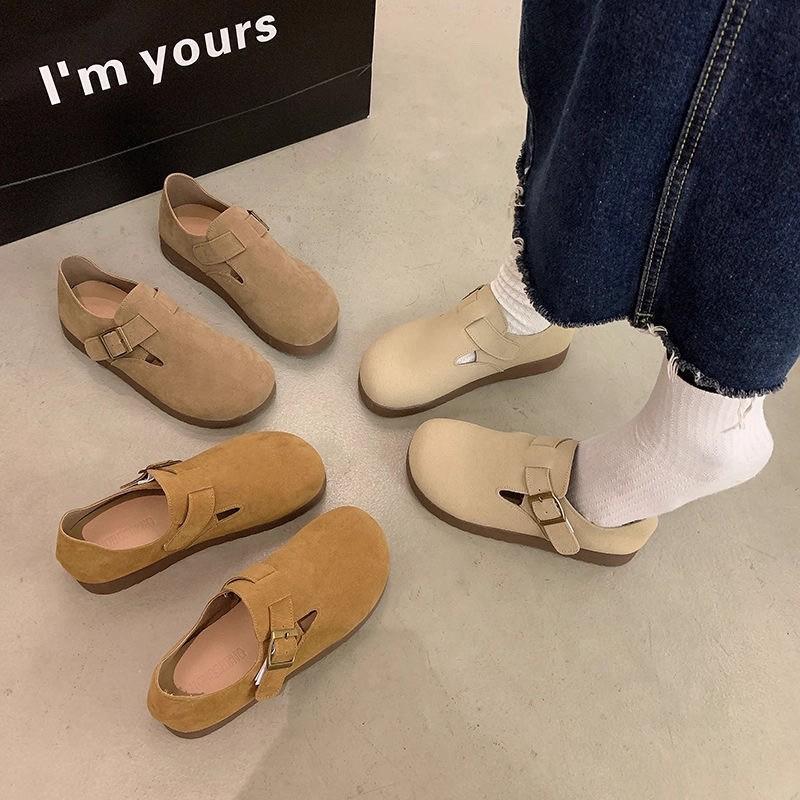 Shoes women's spring and summer new one-pedal lazy single shoes platform all-inclusive Boken women's shoes
