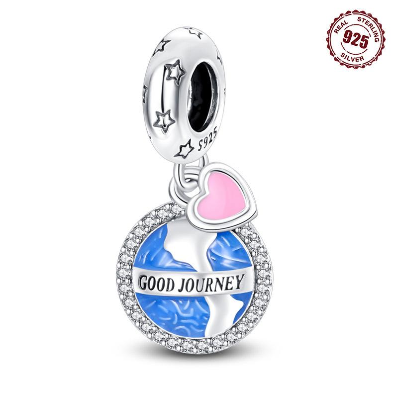 Bead Pendant Sterling Silver 9 Earth Pendant With Heart Diy Bracelet Necklace Beads