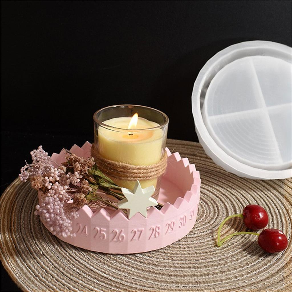 Creative Advent Calendar Countdown Number Tray Mold For DIY Holiday Decorations And Organizer Food Grade Silicone