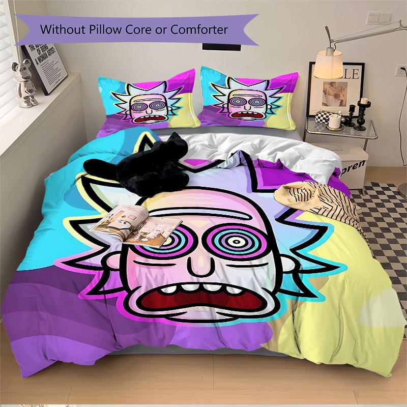3pcs Rick and Morty Duvet Cover Set, 1 Duvet Cover + 2 Pillowcases (No Insert), High-Definition Print for All Seasons,Durable yy251103079